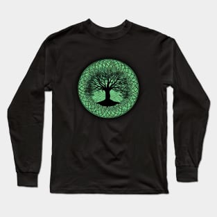 Tree of Life Circle Green Long Sleeve T-Shirt